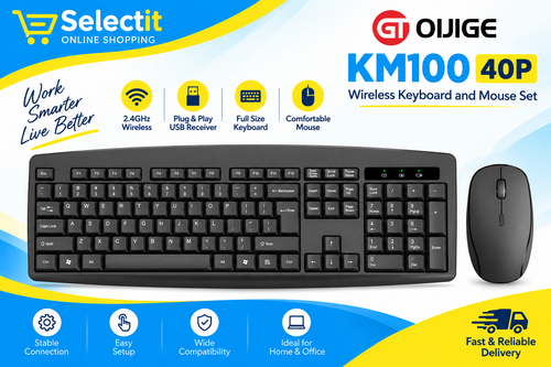 OIJIGE KM100 40P Wireless Keyboard & Mouse Combo Set | 2.4GHz USB Wireless Keyboard and Mouse