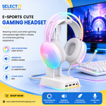ONIKUMA X25 Pro White RGB Gaming Headset with Stereo Surround Sound and Noise-Reduction Microphone