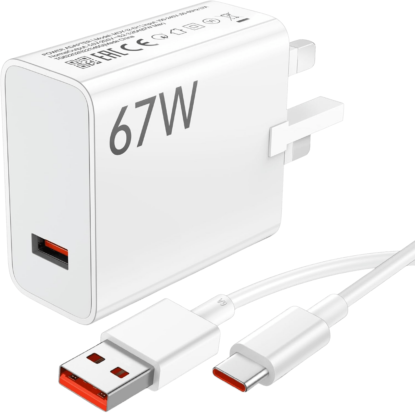 Original Xiaomi 67W Turbo Charger EU GaN fast charging adapter with 5A USB cable for Redmi Poco and Mi smartphones super fast charging