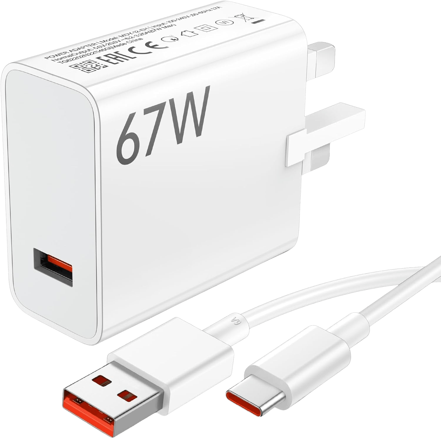Original Xiaomi 67W Turbo Charger EU GaN fast charging adapter with 5A USB cable for Redmi Poco and Mi smartphones super fast charging