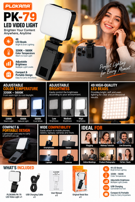 PLOKAMA PK-79 LED Video Light – Portable Adjustable Fill Light