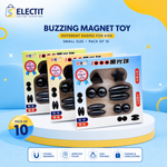 Pack of 10 Buzzing Magnet Toys in Different Shapes for Kids Small Size