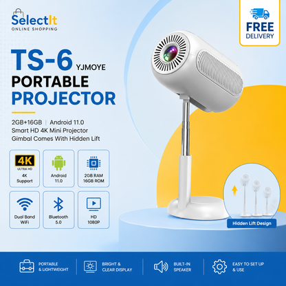 Portable Projector 4K Android 11 Smart Projector
