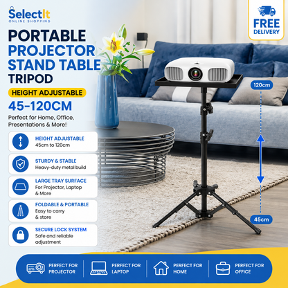 Portable Projector & Laptop Stand 45-120cm Adjustable