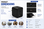 Smart WiFi Camera Charger 1080P HD with mobile app for home and office security