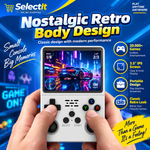 R36S handheld game console with dual analog sticks and classic controls