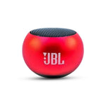 A JBL portable Bluetooth speaker in a glossy red metallic finish with a black mesh grille on top, shown on a clean white background.