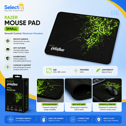 Razer small non-slip mouse pad for gaming and office
