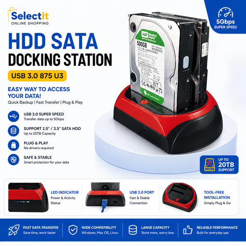 HDD SATA Docking Station USB 3.0 876 U3 , HDD Dock, SATA HDD Adapter, External HDD Docking Station, Hard Drive Data Transfer