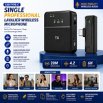 SX8 Wireless Lavalier Microphone with Type-C receiver and noise reduction clip-on design
