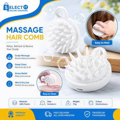 Shampoo Scalp Massager Brush | Hair & Body Massage Comb