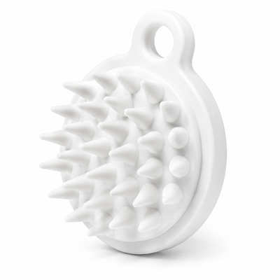 Premium Quality Silicone Shampoo Scalp Massager Brush – Soft Hair & Body Shower Massage Comb - White