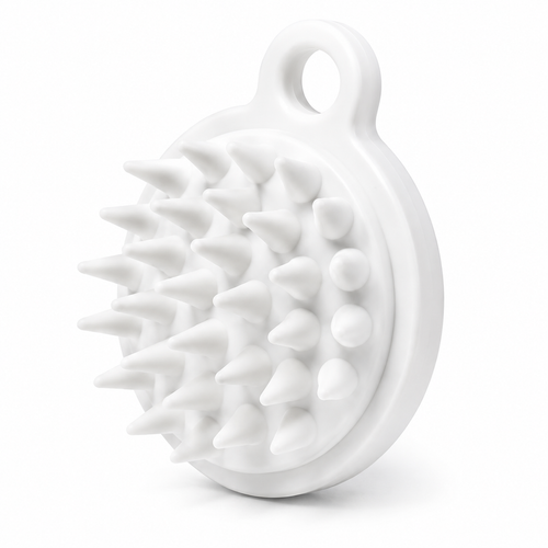 Premium Quality Silicone Shampoo Scalp Massager Brush – Soft Hair & Body Shower Massage Comb - White