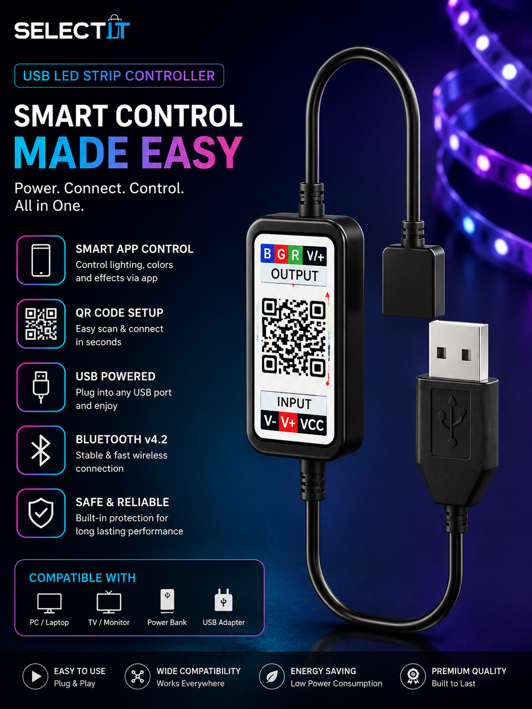 Smart LED strip controller