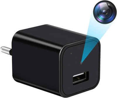 1080P Hidden Spy Camera Charger with EU to UK Adapter – Mini Indoor Security Camera with Motion Detection & Loop Recording (No WiFi Version)