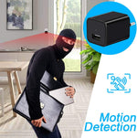 1080P Hidden Spy Camera Charger with EU to UK Adapter for discreet indoor security and motion detection