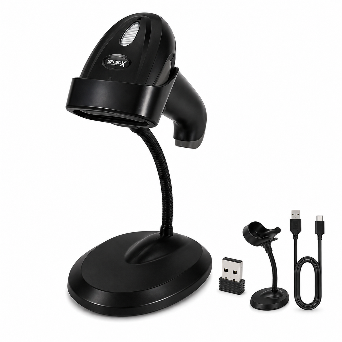 Speed-X 60D 2D wireless barcode scanner with stand
