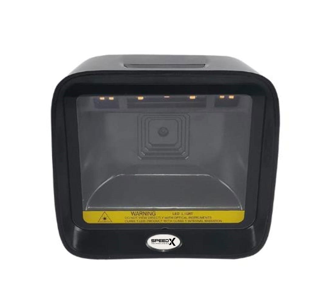 Speed-X 9700 2D CMOS desktop barcode scanner with USB hands-free auto-sensing for fast QR code and barcode reading at POS counters