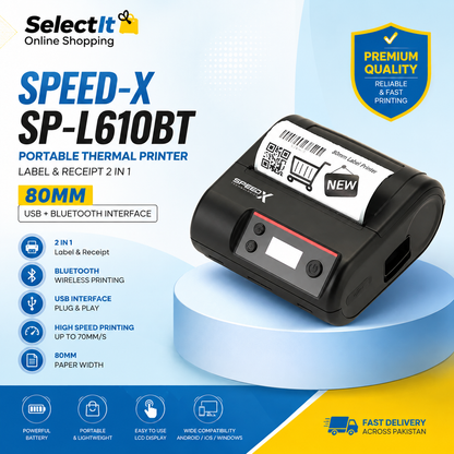 Speed-X Bluetooth Label Printer 80mm