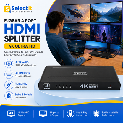 Speed-X FJ104 4K HDMI video splitter for multiple displays
