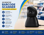 Speed-X HOI-9250 2D desktop barcode and QR code scanner with USB plug and play connectivity on white background