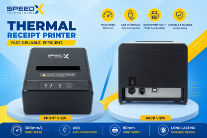 Speed-X SP-350U 80mm USB Thermal Receipt Printer with ultra-fast 300mm/s printing speed