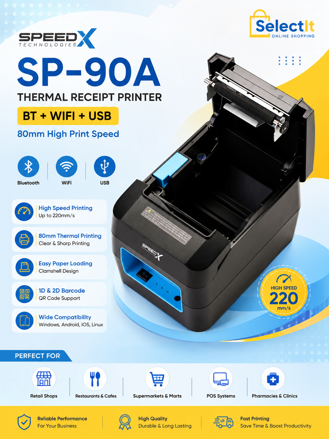 Speed-X SP-90A wireless POS receipt printer
