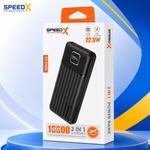 Speed-X SP-S188L 3-in-1 22.5W 10000mAh fast charging power bank with built-in cables and LED display