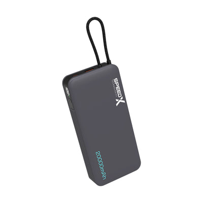 Speed-X SP-S285 22.5W 20000mAh Super Fast Charging Power Bank with Built-in Retractable USB-C Cable