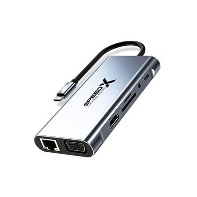 Speed-X SP-TC1101 11-in-1 USB-C Hub 4K HDMI VGA USB 3.0 PD Ethernet Adapter High Quality