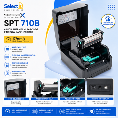 Speed-X SPT 710B thermal transfer direct thermal printer
