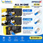 SpeedX HT-718 Cat7 RJ45 Crimping Tool with Cutter for Ethernet network cable installation,