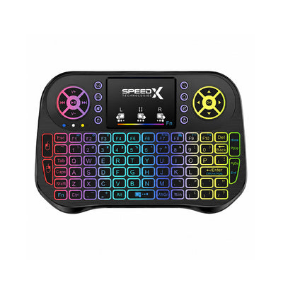 Speedx I10 Mini Wireless Bluetooth Keyboard with Touchpad, 7-Color Backlight & 2.4GHz Receiver
