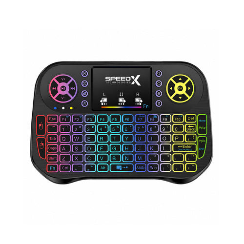 Speedx I10 Mini Wireless Bluetooth Keyboard with Touchpad, 7-Color Backlight & 2.4GHz Receiver