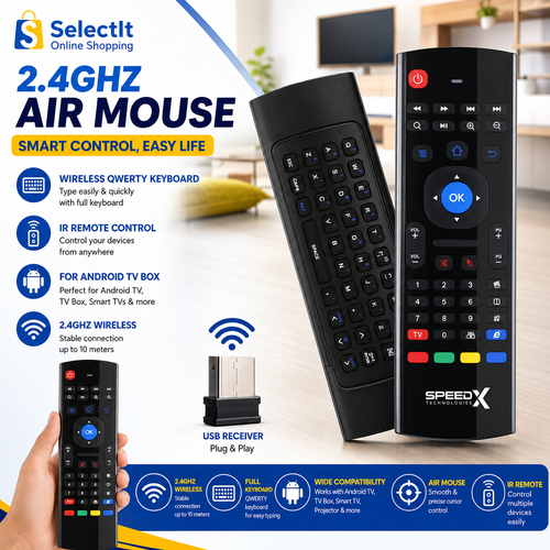 Speedx MX3 Air Mouse Voice Remote Control 2.4G for Android & Smart TV