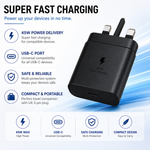Samsung 45W PD PPS Super Fast Charger UK Pin – Super Fast Charging 2.0 for Galaxy S25, S24, S23 & USB-C Devices