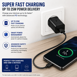 Samsung 25W PD Super Fast Charger USB-C Adapter EU Pin for Galaxy S24, S23, S22 & Type-C Devices