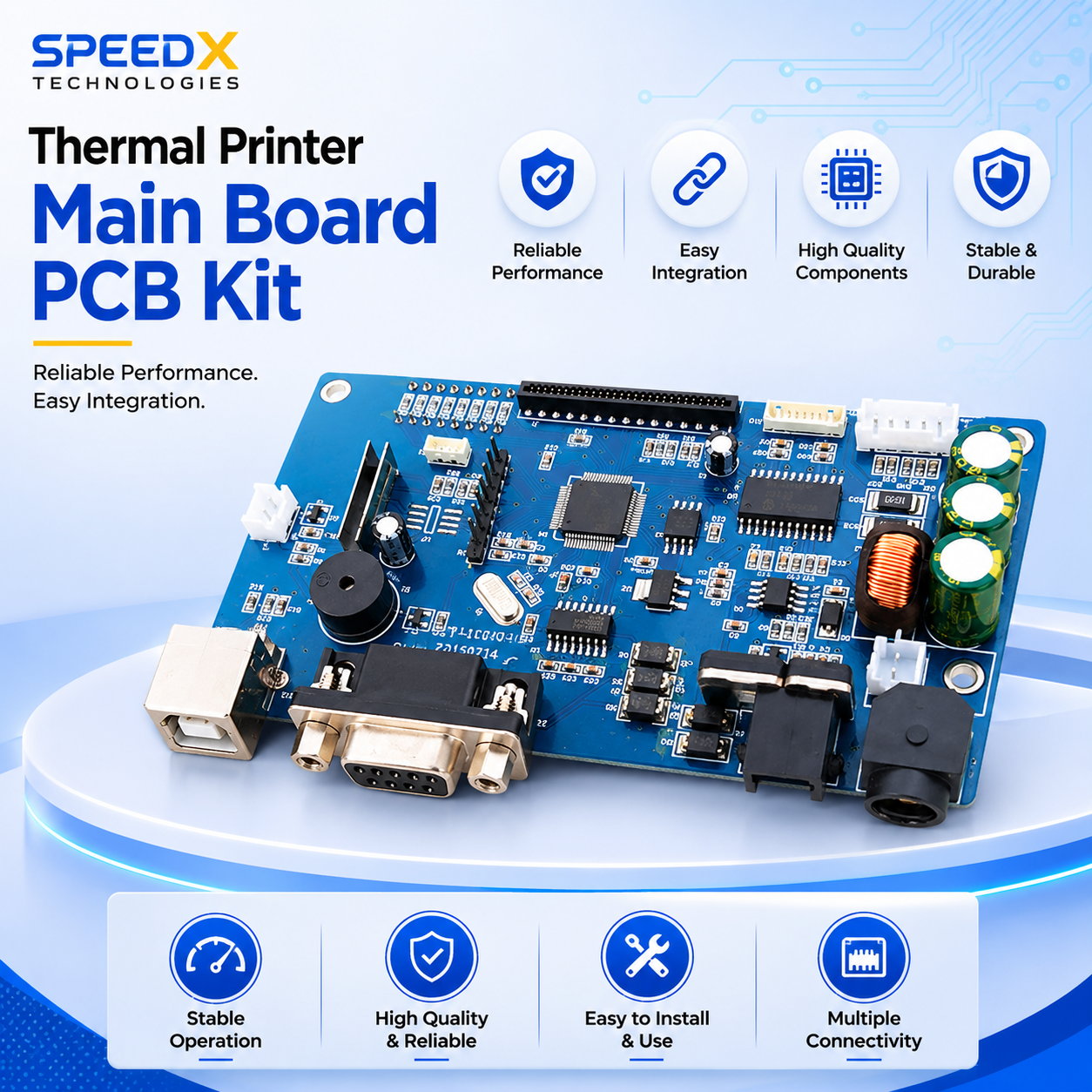 Thermal Printer Main Board PCB Kit (RS232 + USB + LAN 3 Port)
