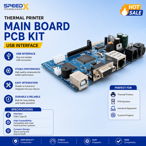 Thermal Printer Main Board PCB Kit USB | Universal Replacement Controller Board for POS Printers