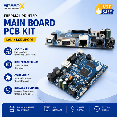 Thermal Printer Main Board PCB Kit LAN + USB 2 Port | Universal Replacement Controller Board