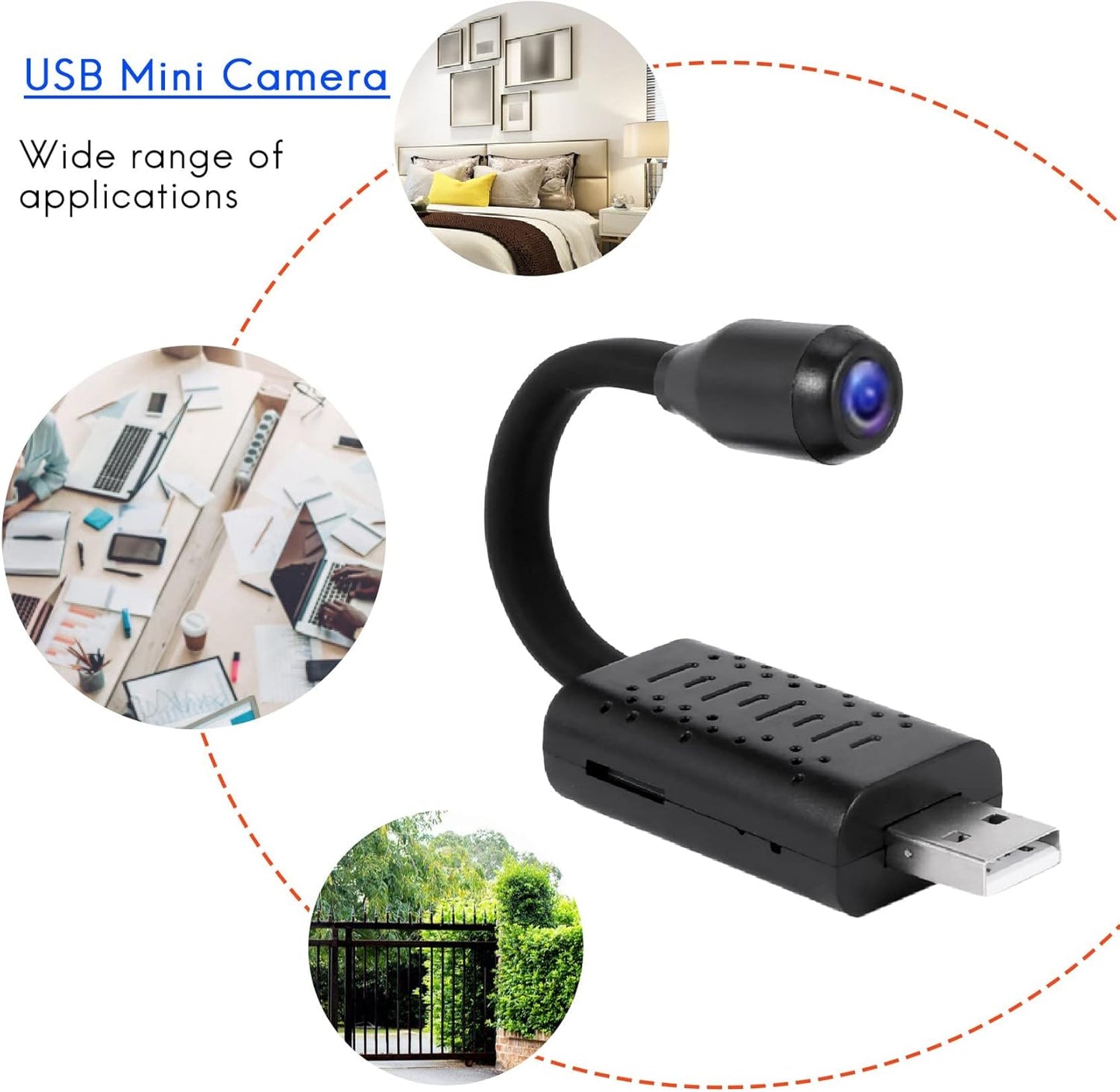 V380 U21 HD mini WiFi USB camera 1080P wireless security camera with motion detection AI human detection loop recording and mobile app live monitoring