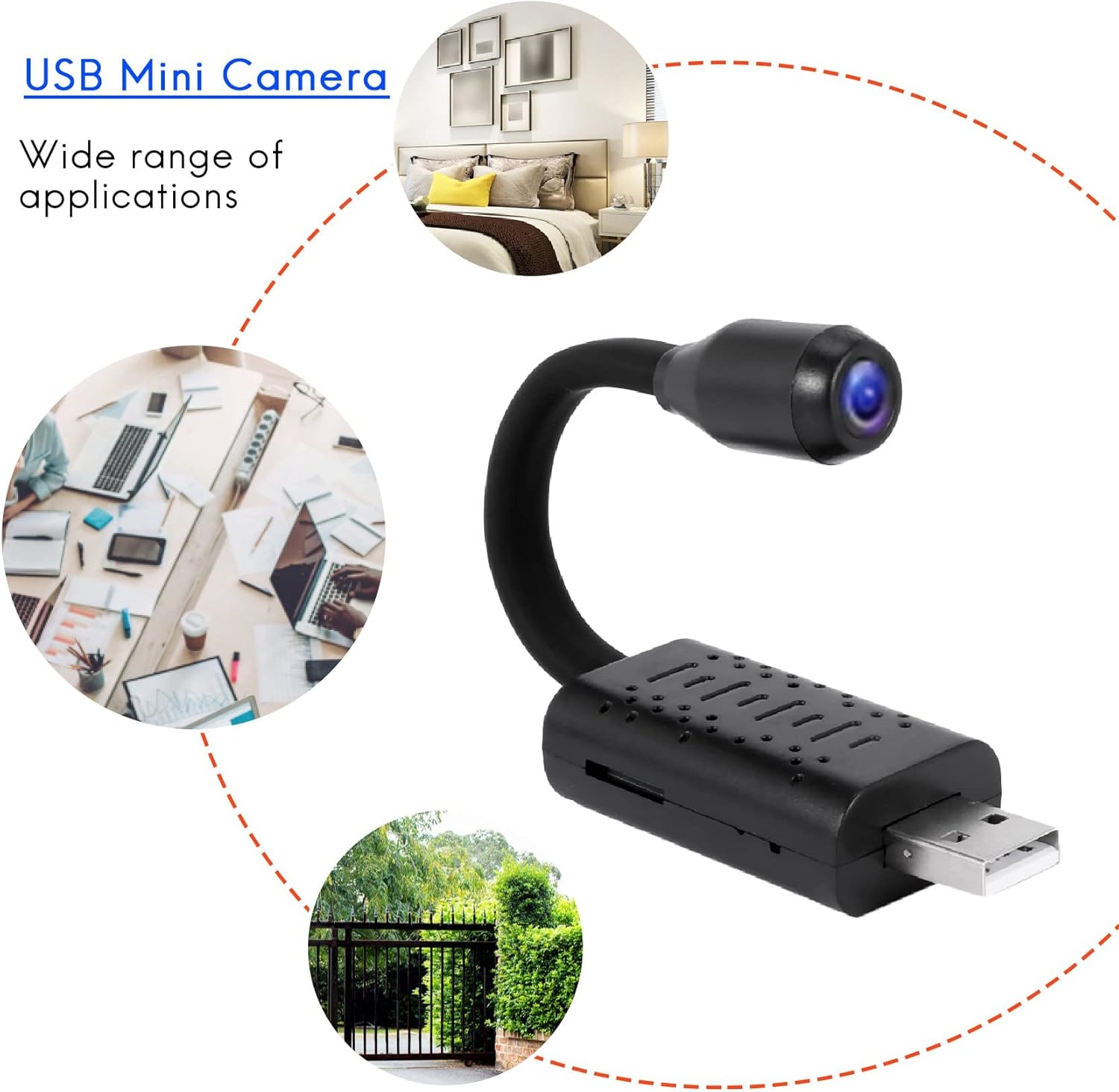 V380 U21 HD mini WiFi USB camera 1080P wireless security camera with motion detection AI human detection loop recording and mobile app live monitoring