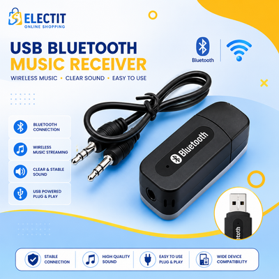 USB Bluetooth Music Receiver | Wireless Audio Adapter for Car & Home Stereo