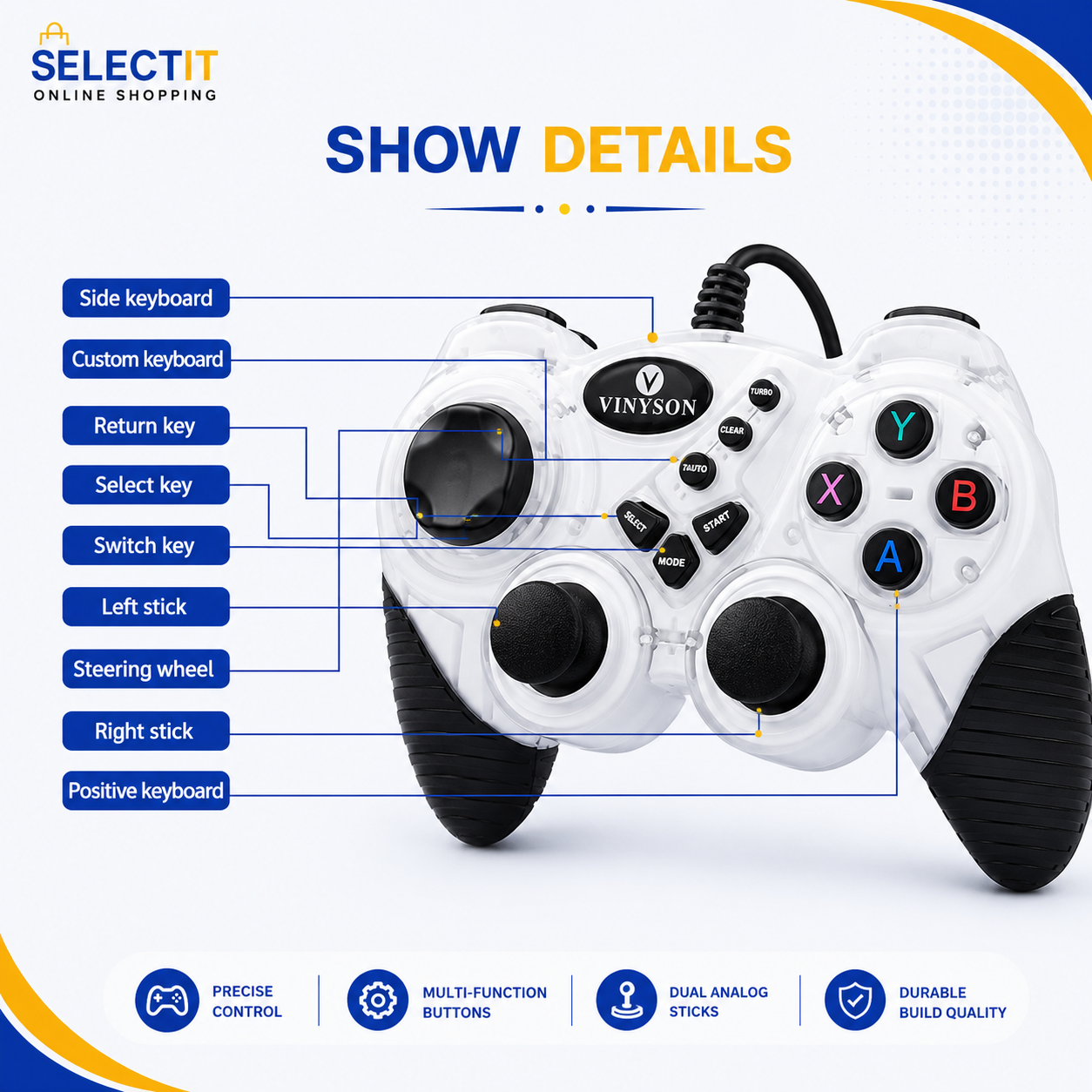 USB L4000 Double Shock USB Game Controller for PC