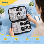 Universal Travel Mobile Accessories Cable Organizer Bag - Black