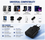 Samsung 25W PD Super Fast Charger USB-C Adapter EU Pin for Galaxy S24, S23, S22 & Type-C Devices