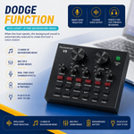 V8 BM-800 Podcast Microphone Set with live sound card, adjustable arm stand, shock mount, pop filter, and cables for professional audio recording