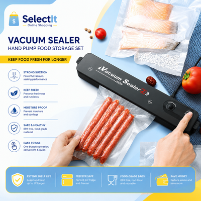 Vacuum Sealer Hand Pump Food Storage Set | Reusable Vacuum Bags Kitchen Food Saver (ZKFK-001)