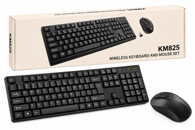 Wireless Keyboard & Mouse Set KM825 | Wireless Keyboard Mouse Combo for PC & Laptop