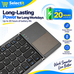 Wireless foldable keyboard with touchpad for tablet and laptop